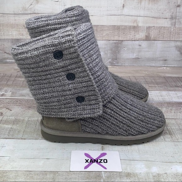UGG Shoes - UGG Australia Womens Gray S/N 5819 Mid Calf Knitted Winter Boots Size US 6